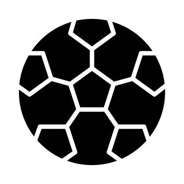 Düz futbol glif simge vektör