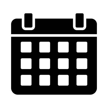 Tarih glif düz vektör simgesi