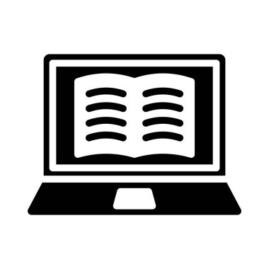 glyph düz vektör simgesi okuma