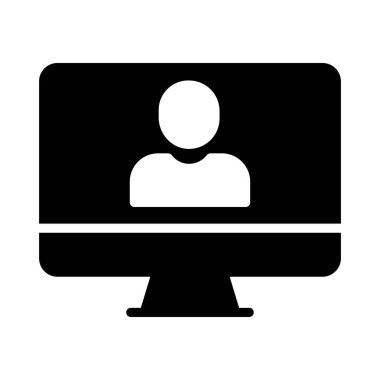 Kullanıcı glif düz vektör simgesi