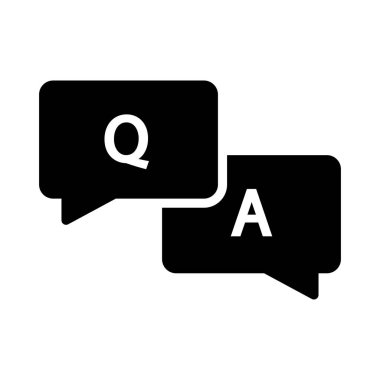 glyph düz vektör simgesi cevaplar