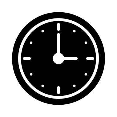 düz saat glif simge vektör