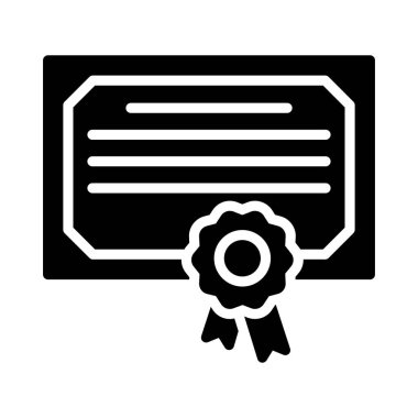 sertifika glyph düz vektör simgesi