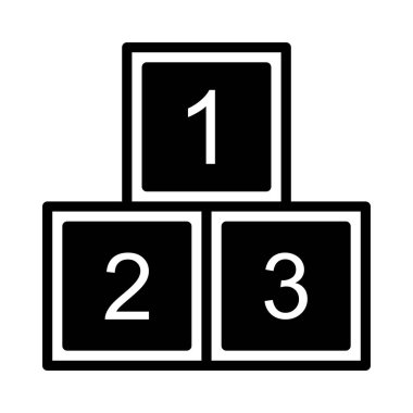 sayılar glyph düz vektör simgesi