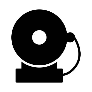 düz alarm glif simge vektör