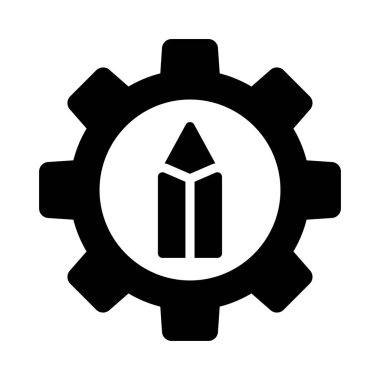kalem glyph düz vektör simgesi
