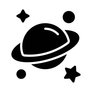 evren glyph düz vektör simgesi