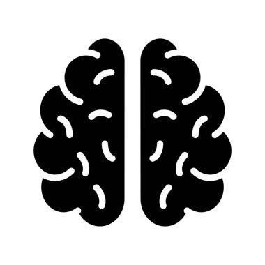 zihin glif düz vektör simge