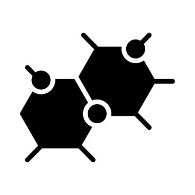 molekül glyph düz vektör simgesi