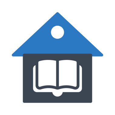 kütüphane glyph renk vektör simgesi