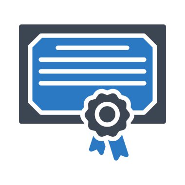 sertifika glyph renk vektör simgesi