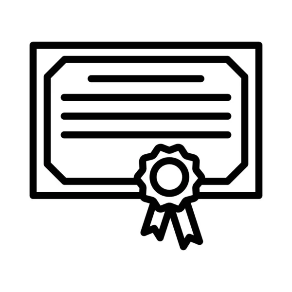 Certificate Thin Line Icon — Stock Vector