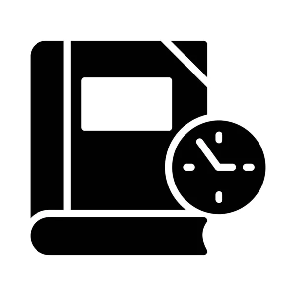 Tiempo Glifo Icono Vector Plano — Vector de stock