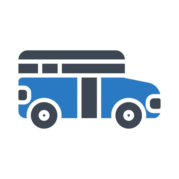 Bus Glyph Colour Vector Icon — Stock Vector