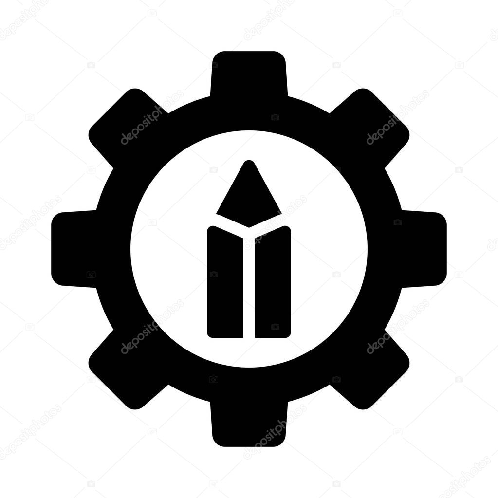 pencil glyph flat vector icon