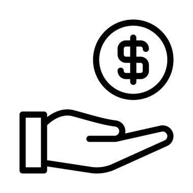 Doları ince çizgi simgesi