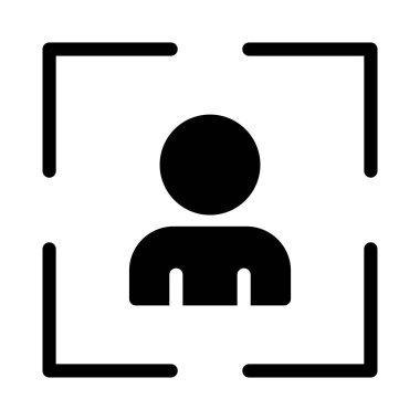 profil glyph düz vektör simgesi