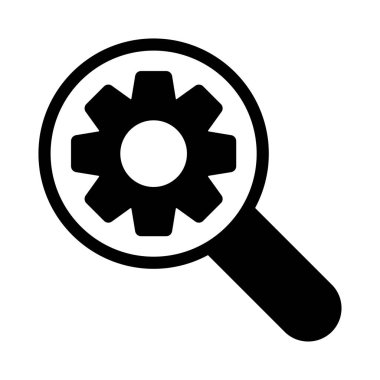 Arama glif düz vektör simgesi