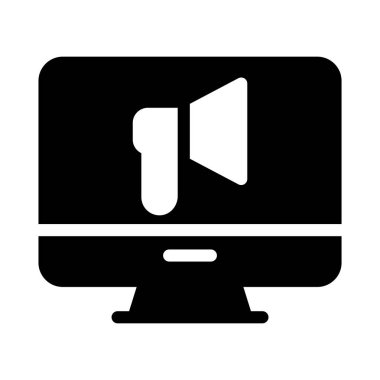 reklam glyph düz vektör simgesi