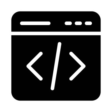 geliştirme glyph düz vektör simgesi