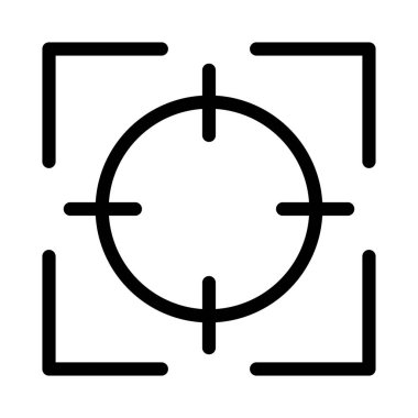 odak glyph düz vektör simgesi