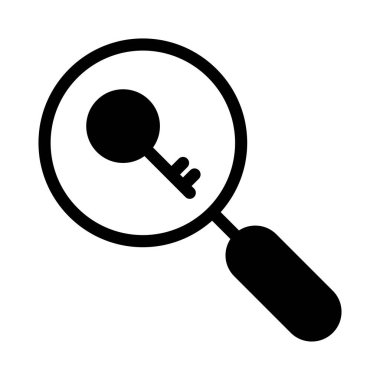 Arama glif düz vektör simgesi