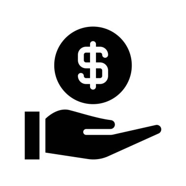 dolar glif düz vektör simgesi