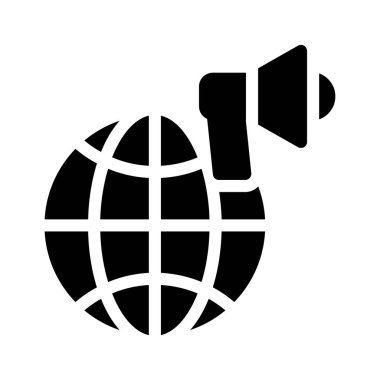 reklam glyph düz vektör simgesi