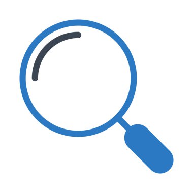 Büyüteç glif renk vektör simgesi