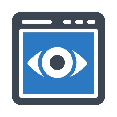 web sayfası glyph renkli vektör simgesi