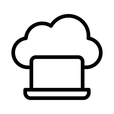 Bulut ince çizgi simgesi