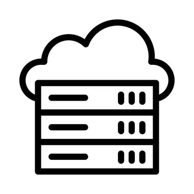 Bulut ince çizgi simgesi