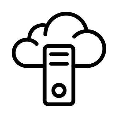 Bulut ince çizgi simgesi