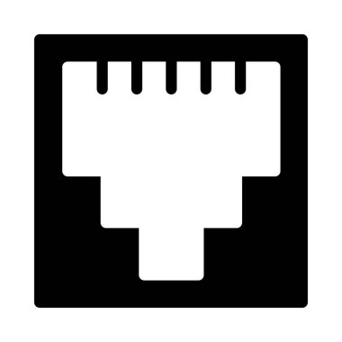 port glyph düz vektör simgesi