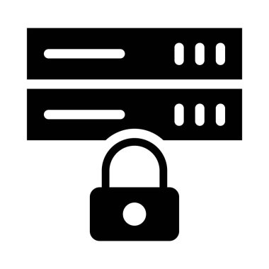 veritabanı glyph düz vektör simgesi