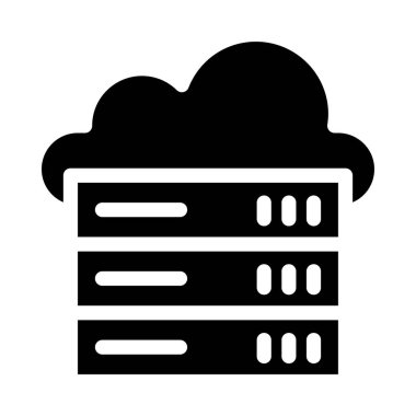 bulut glif düz vektör simge
