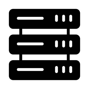 veritabanı glyph düz vektör simgesi
