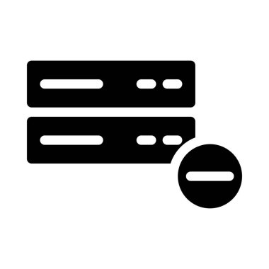 veritabanı glyph düz vektör simgesi