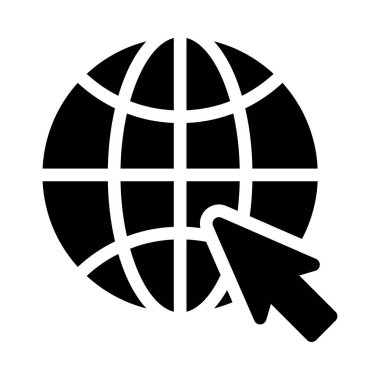 çevrimiçi glyph düz vektör simgesi