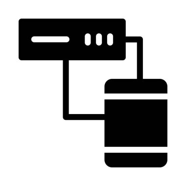 sunucu glyph düz vektör simgesi