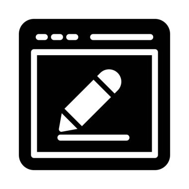 tarayıcı glif düz vektör simge