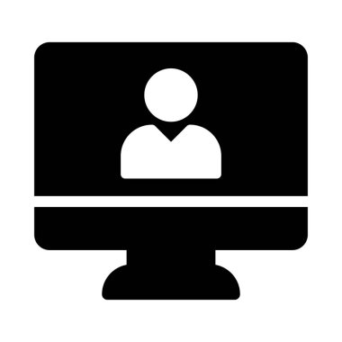 Kullanıcı glif düz vektör simgesi