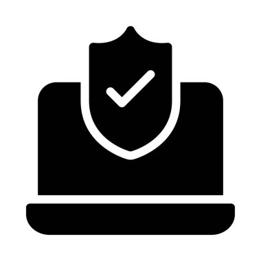 koruma glyph düz vektör simgesi