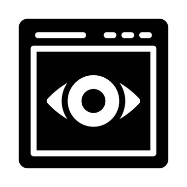 web sayfası glyph düz vektör simgesi