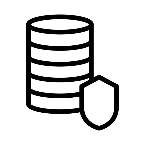 Database Dun Lijnpictogram — Stockvector