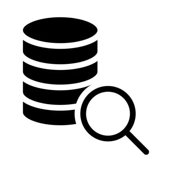 Datenbank Glyphen Flaches Vektorsymbol — Stockvektor