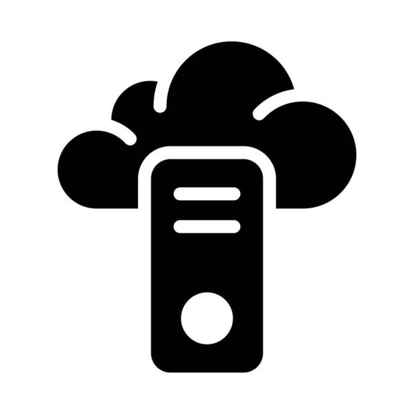 Wolke Glyphen Flache Vektor Symbol — Stockvektor