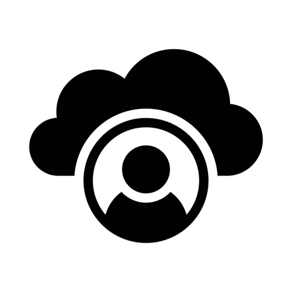 Nube Glifo Plano Vector Icono — Vector de stock