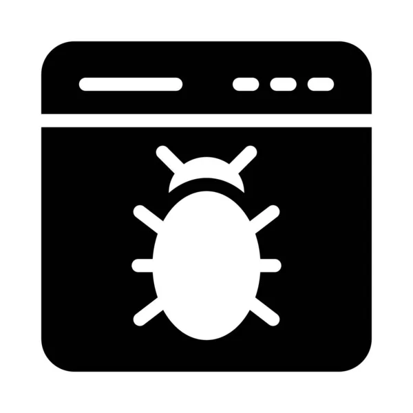 Virus Glyphe Vecteur Plat Icône — Image vectorielle
