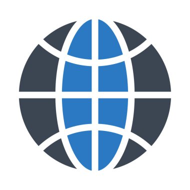 global glyph renk vektör simgesi